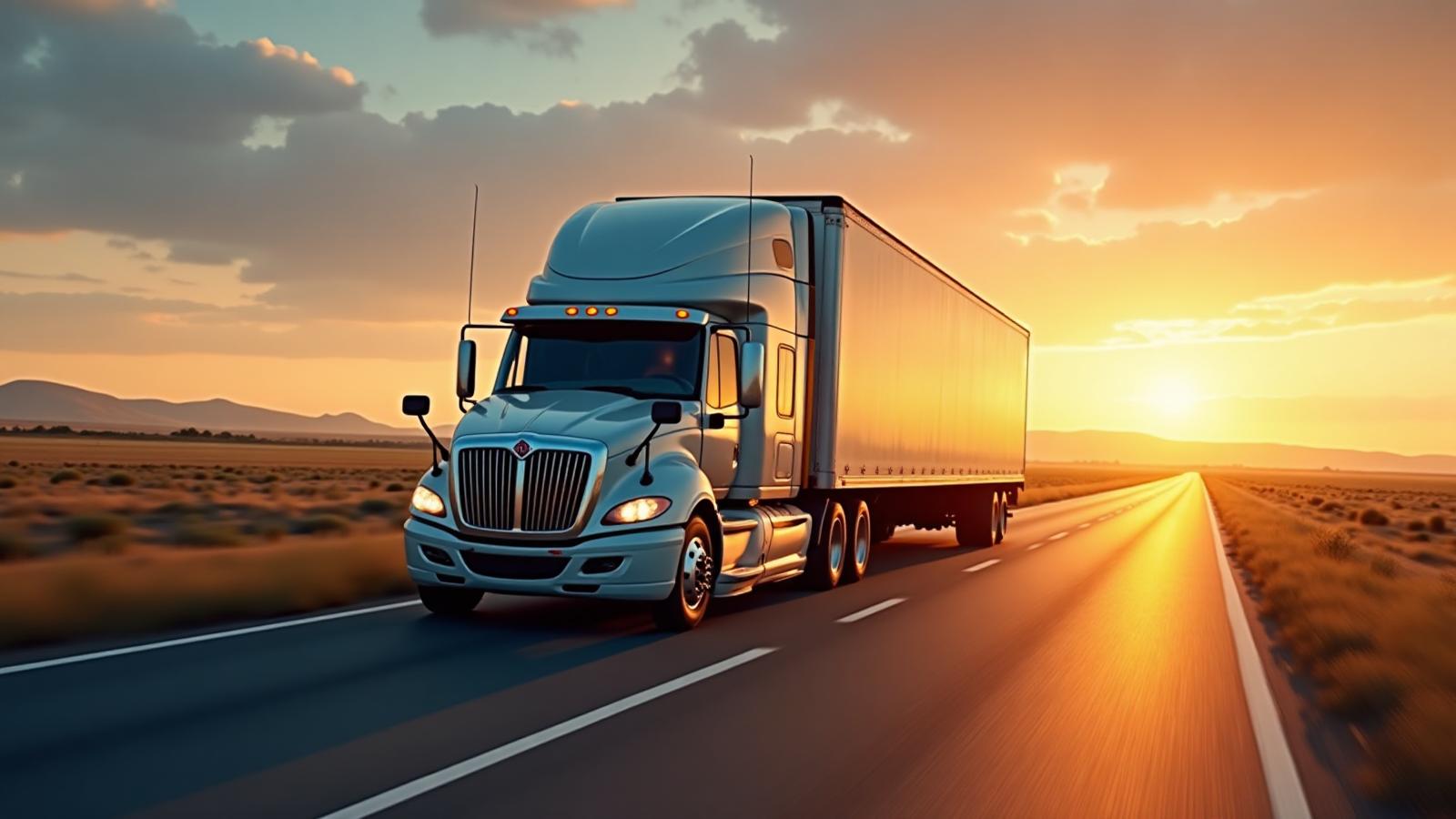 Professional semi-truck on highway